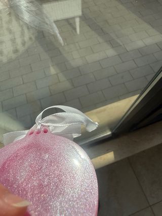 Pallina Natale fatta a mano rosa