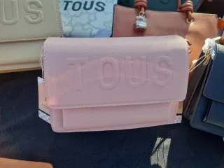 Bolso Beige , Azul,Rosa y negro