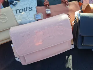 Bolso Beige , Azul,Rosa y negro