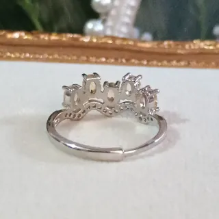 Anillo Citrino Natural Ajustable Plata