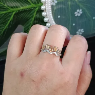 Anillo Citrino Natural Ajustable Plata