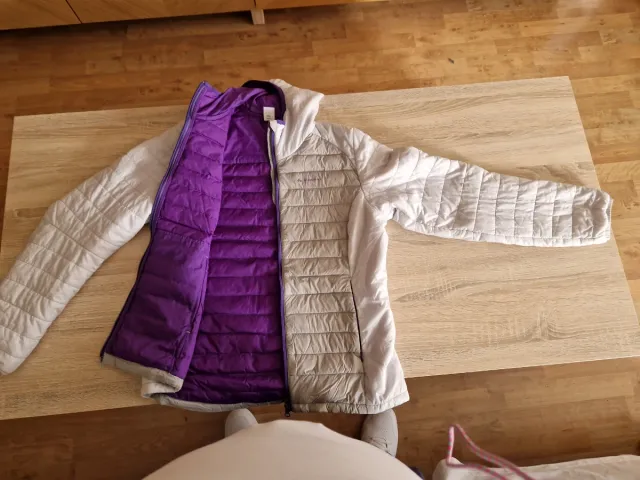 Chaqueta Niña Frío Talla L Blanca y Morada