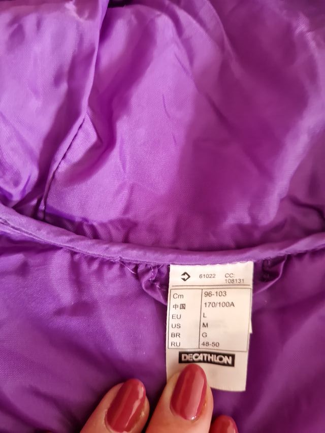 Chaqueta Niña Frío Talla L Blanca y Morada