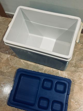 Nevera portátil azul y verde 40L