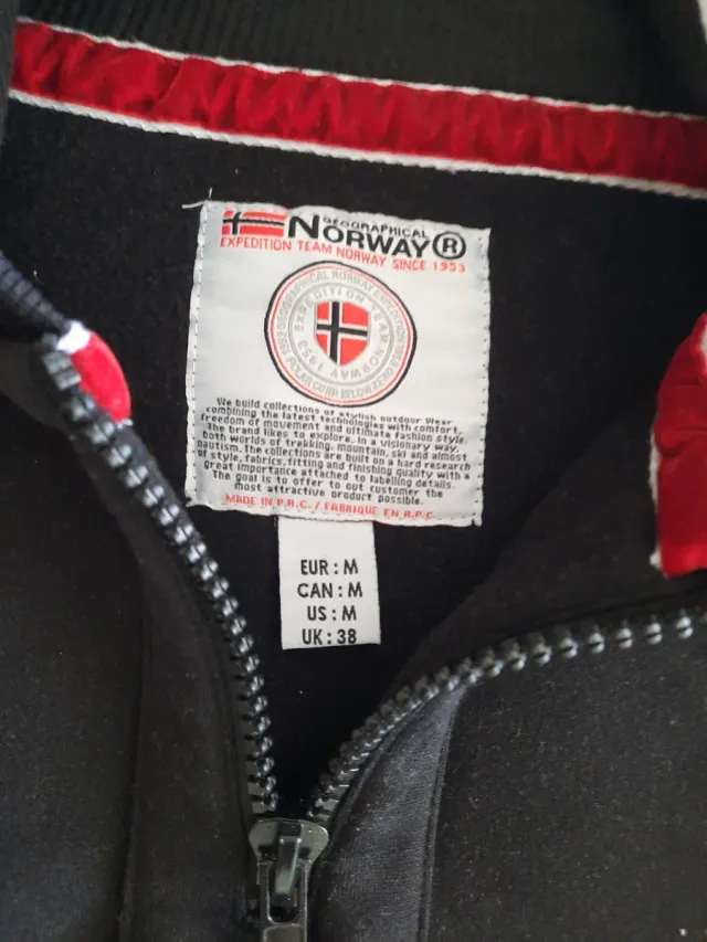 Sudadera Unisex Geographical Norway Negra. Talla M