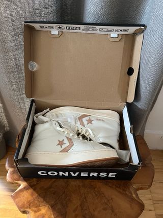 Botas Converse Piel Blancas Detalles Rosa