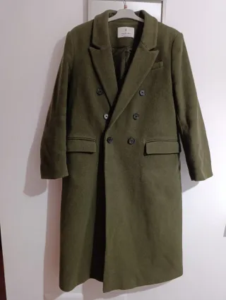 Abrigo de paño verde
