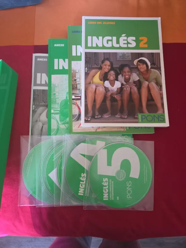 Gran Curso de Inglés PONS 4 Libros + 6 CD + 1 DVD