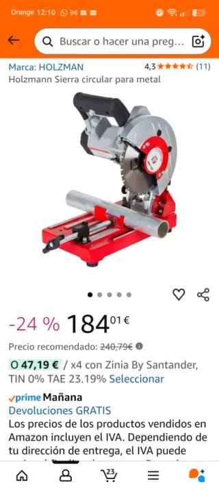 Holzmann MK5180 Sierra Circular Metal