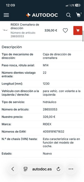 Cremallera Dirección Seat VW