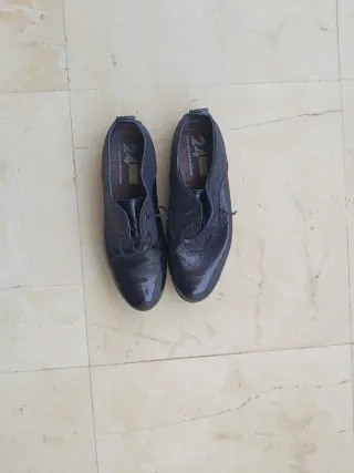 Zapatos de piel 24 horas negros