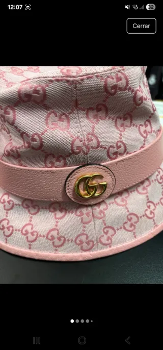 Gorro Gucci Rosa y Dorado