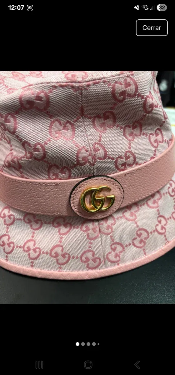 Gorro Gucci Rosa y Dorado