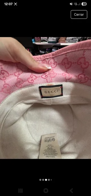 Gorro Gucci Rosa y Dorado