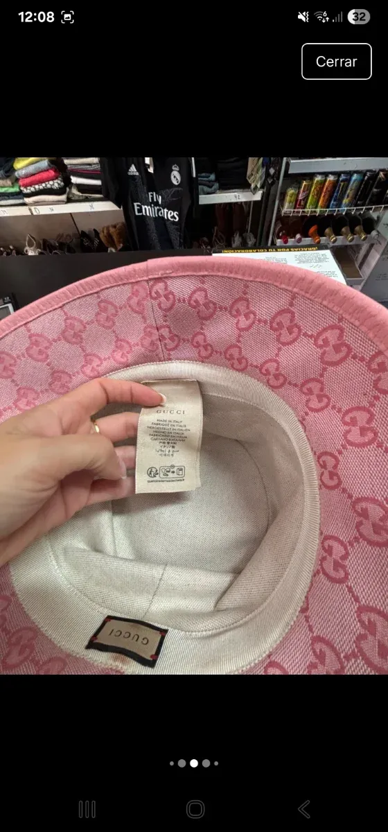 Gorro Gucci Rosa y Dorado