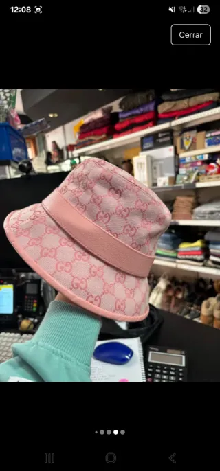 Gorro Gucci Rosa y Dorado