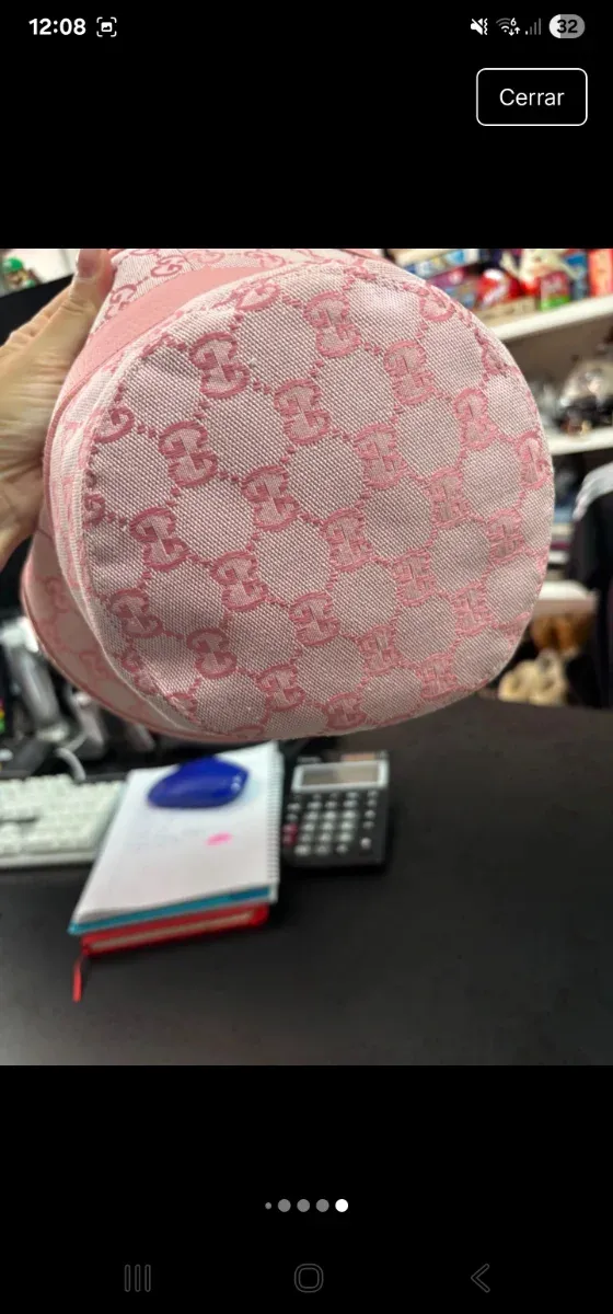 Gorro Gucci Rosa y Dorado