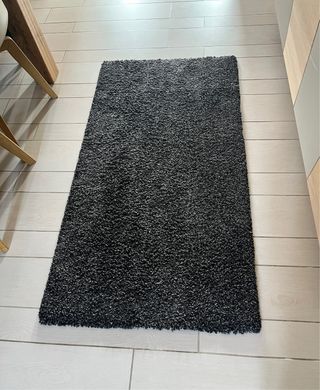 Tappeto Nero/Grigio pelo Lungo