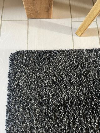 Tappeto Nero/Grigio pelo Lungo