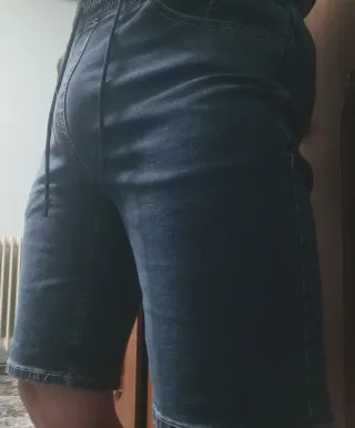 Pantalón vaquero corto azul, hombre, 40