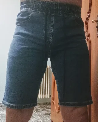 Pantalón vaquero corto azul, hombre, 40