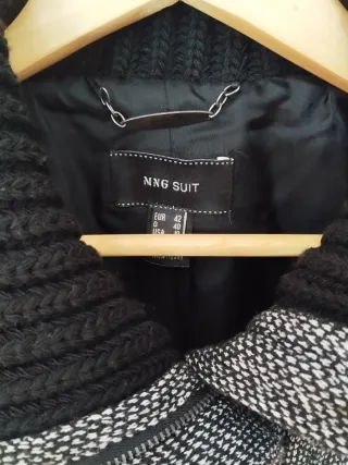 Chaqueta Mango Mujer Gris y Negra