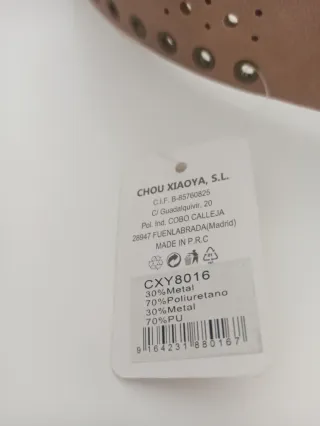 Cinturón OU XIAO YA con hebilla dorada