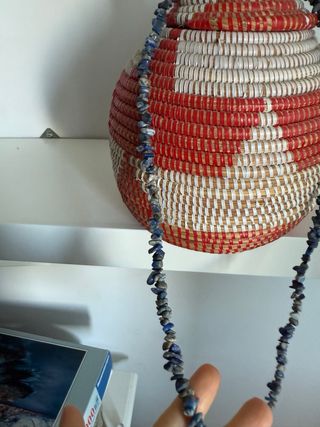 Collana pietre blu e grigie