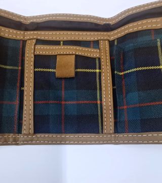 Billetera Miel & Limón azul y cuero