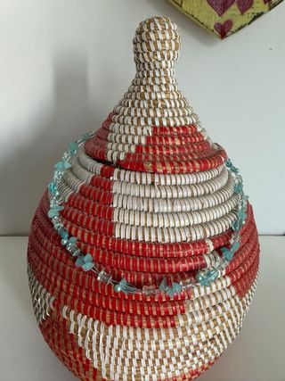 Collana perline azzurre