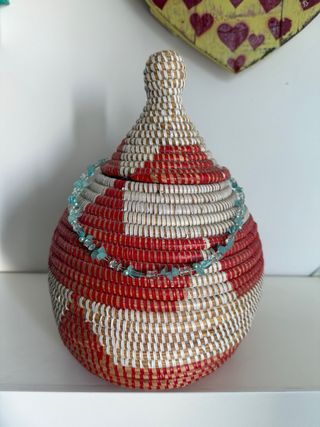 Collana perline azzurre