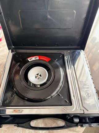 Fornello a gas portatile nero/argento