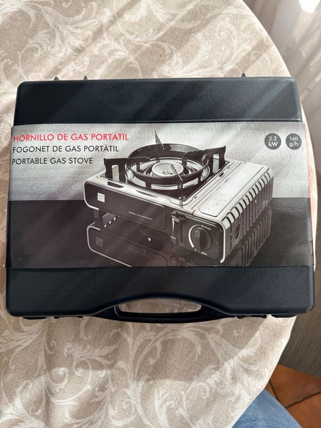 Fornello a gas portatile nero/argento