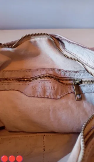 Borsa Artigianale Vera Pelle Beige