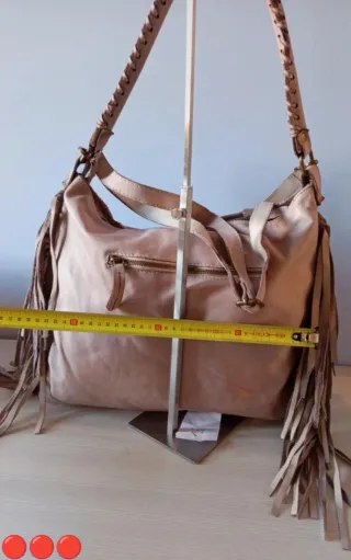 Borsa Artigianale Vera Pelle Beige