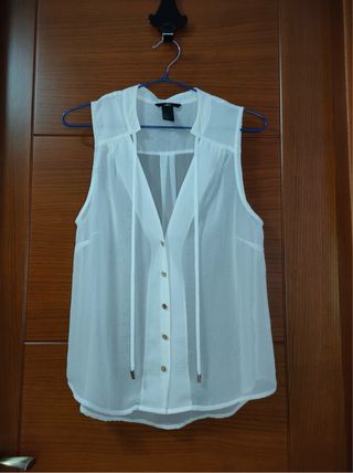 Blusa sin mangas H&M blanca