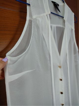 Blusa sin mangas H&M blanca