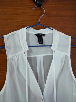 Blusa sin mangas H&M blanca
