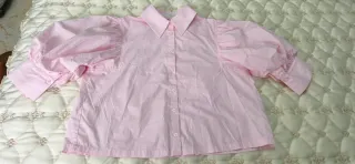 Camisa Zara rosa manga abullonada
