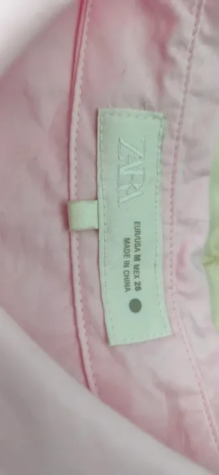 Camisa Zara rosa manga abullonada