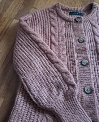 Chaqueta Cortefiel Mohair Rosa Mujer