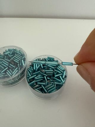 Set perline lunghe blu