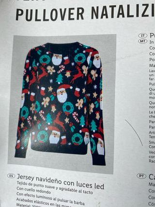 Jersey Navideño Esmara LED Talla S #precintado