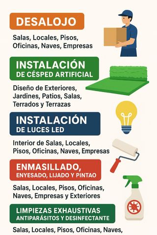 DESALOJOS,INSTALACIONES, ARREGLOS,LIMPIEZAS