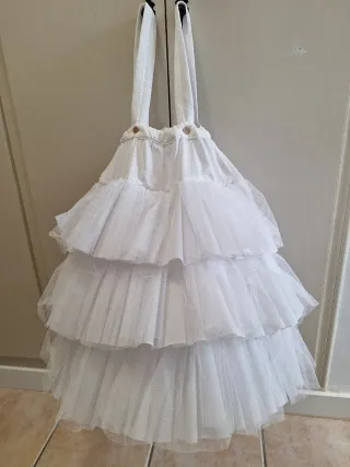 Cancán infantil blanco talla 60 para niña 3-5 años