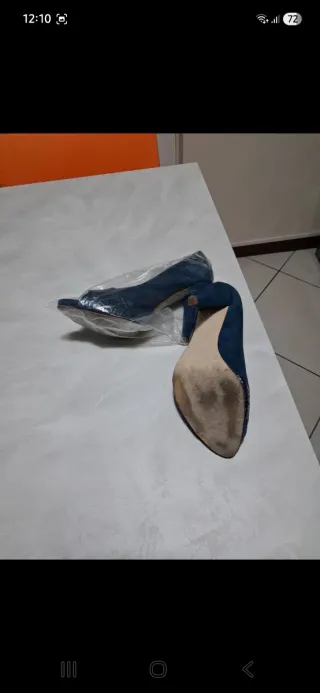 Scarpe tacco 10 blu n.38