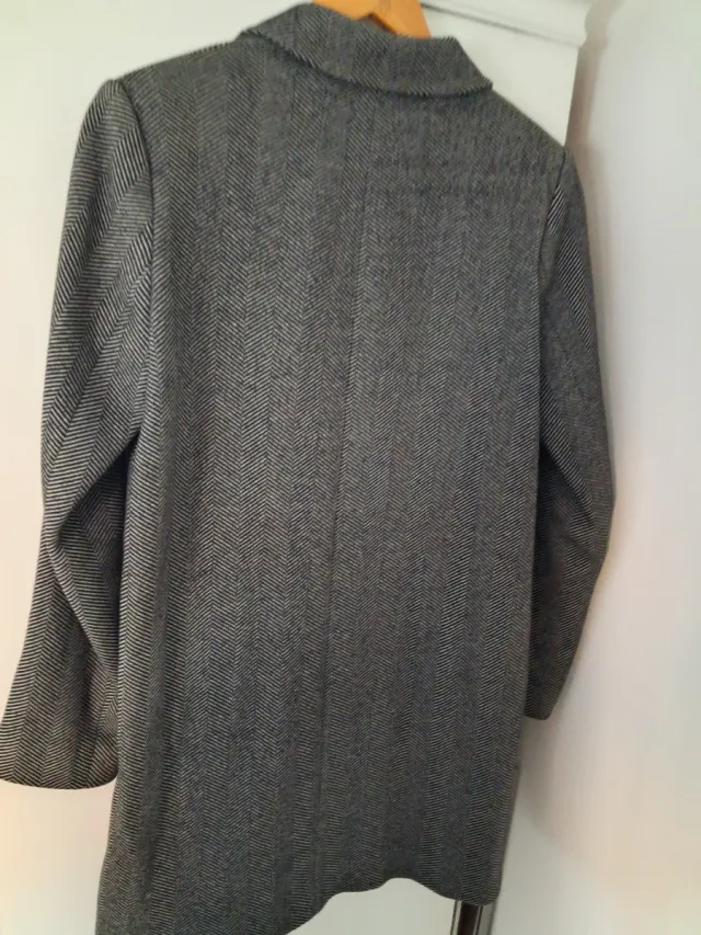 Abrigo paño espiga Zara