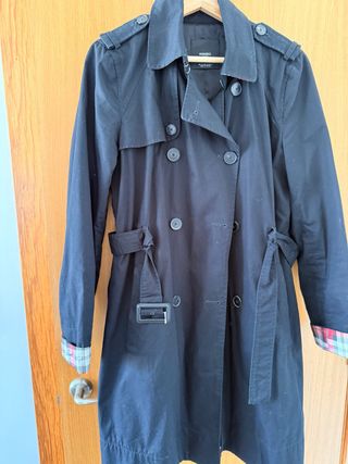 Gabardina Mango Negra Mujer