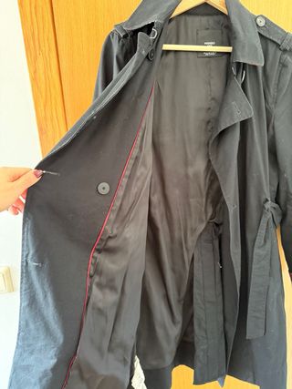 Gabardina Mango Negra Mujer