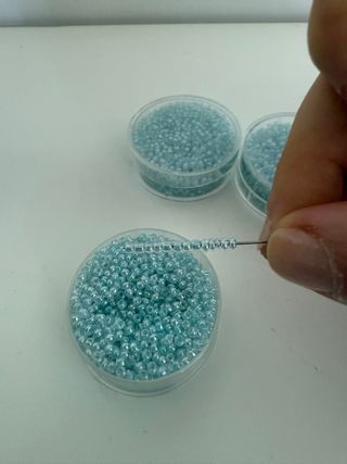 Set 3 confezioni perline azzurre